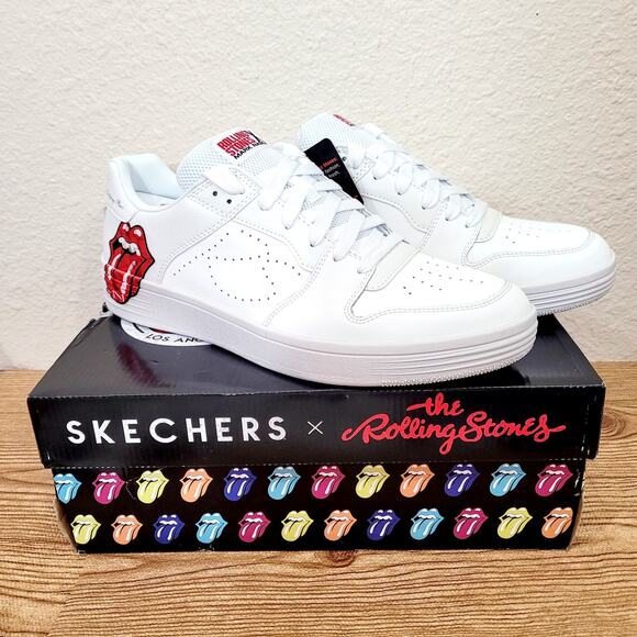 Skechers Rolling Stones Mark Nason 11.5 Mens Shoes White Palmilla RS Marquee NIB - Picture 1 of 5